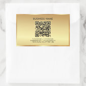 Uw aangepaste tekst Logo QR Code Sjabloon Gold Rechthoekige Sticker (Tas)