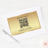 Uw aangepaste tekst Logo QR Code Sjabloon Gold Rechthoekige Sticker (Envelop)