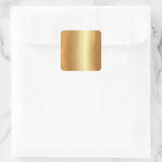 Uw aangepaste tekst Logo Sjabloon Faux Gold Blank Vierkante Sticker (Tas)
