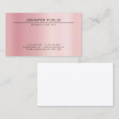 Uw aangepaste tekst Modern Chic sjabloon Rose Gold Visitekaartje (Voorkant / Achterkant)