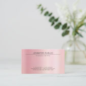 Uw aangepaste tekst Modern Chic sjabloon Rose Gold Visitekaartje (Staand voorkant)