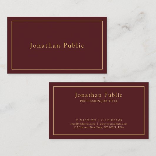 Uw aangepaste tekst Moderne eenvoudige Sjabloon El Visitekaartje (Voorkant / Achterkant)