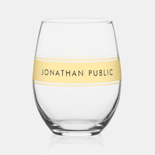 Uw Aangepaste Tekst Naam Elegante Goud Template St Wijnglas Zonder Voet