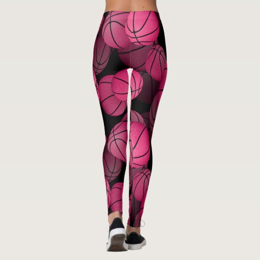 Uw aangepaste tekst op been girly roze basketbal leggings (Achterkant)