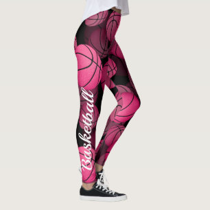 Uw aangepaste tekst op been girly roze basketbal leggings
