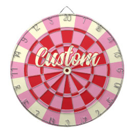 Uw aangepaste tekst op  roze en rood ontwerp dartbord