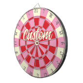 Uw aangepaste tekst op  roze en rood ontwerp dartbord (Voorkant Rechts)