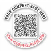 Uw aangepaste tekst QR-code Business Sticker Sjabl (Voorkant)