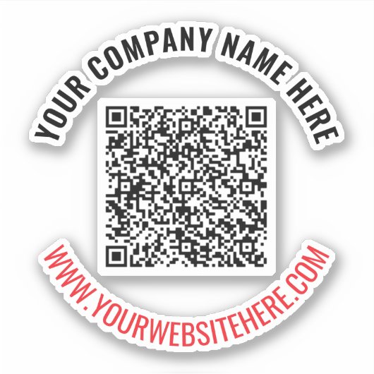 Uw aangepaste tekst QR-code Business Sticker Sjabl (Voorkant)