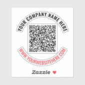 Uw aangepaste tekst QR-code Business Sticker Sjabl (Vel)