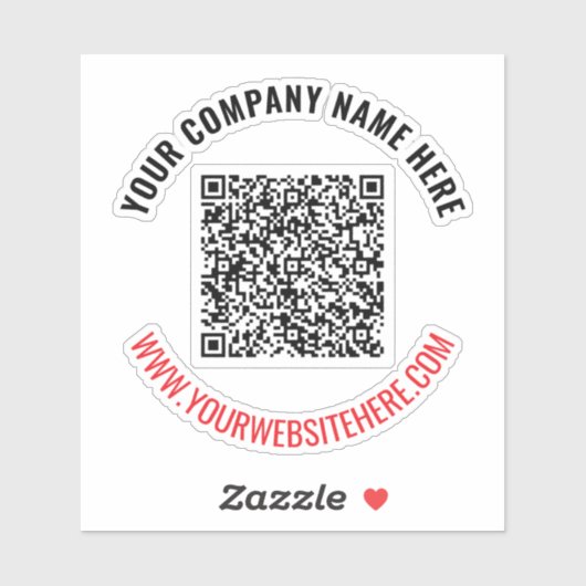 Uw aangepaste tekst QR-code Business Sticker Sjabl (Vel)