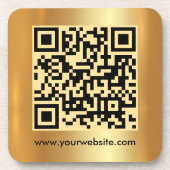 Uw aangepaste tekst QR-code Gold Square Sjabloon Bier Onderzetter (Voorkant)