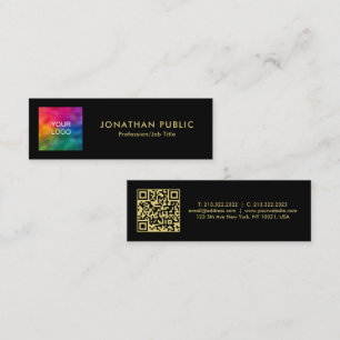 Uw aangepaste tekst QR-code Logo-naam Black Gold M Contactkaartje