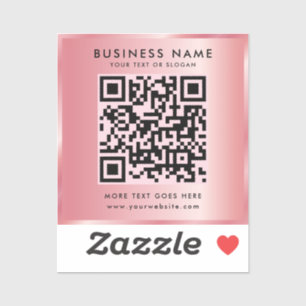 Uw aangepaste tekst QR-code Logo Roos Gold-Sjabloo Sticker