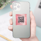 Uw aangepaste tekst QR-code Logo Roos Gold-Sjabloo Sticker (Telefoon)
