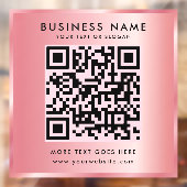 Uw aangepaste tekst QR-code Logo Rosegold-Sjabloon Raamsticker (Vel 2)