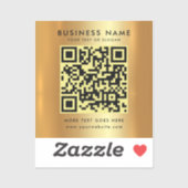 Uw aangepaste tekst QR-code Logo Sjabloon Faux Gol Sticker (Vel)