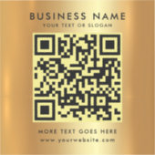 Uw aangepaste tekst QR-code Logo Sjabloon Faux Gol Sticker (Voorkant)