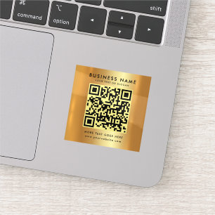 Uw aangepaste tekst QR-code Logo Sjabloon Faux Gol Sticker