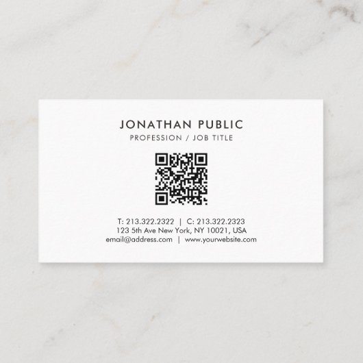 Uw aangepaste tekst QR-code Modern Sjabloon Brown Visitekaartje (Achterkant)