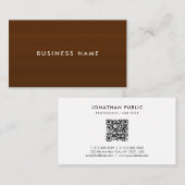 Uw aangepaste tekst QR-code Modern Sjabloon Brown Visitekaartje (Voorkant / Achterkant)