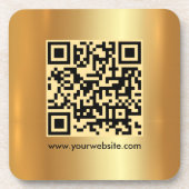 Uw aangepaste tekst QR-code Sjabloon Gold Square Bier Onderzetter (Voorkant)