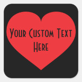 Uw aangepaste tekst Red Heart Vierkante Sticker (Voorkant)