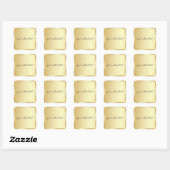 Uw aangepaste tekst script typografie gouden sjabl vierkante sticker (Vel)