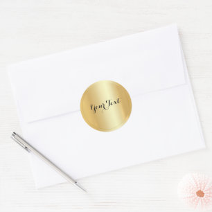 Uw aangepaste tekst Sjabloon Glamour Faux Gold Ronde Sticker