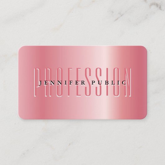 Uw aangepaste tekst Sjabloon Luxe Elegant Roos Gol Visitekaartje (Voorkant)