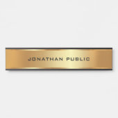 Uw aangepaste tekst Sjabloon zwart en goud elegant Deurbordje (Voorkant)