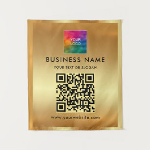 Uw aangepaste tekst Upload Business Logo Achtergro Wandkleed