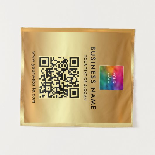 Uw aangepaste tekst Upload Business Logo Achtergro Wandkleed (Voorkant (horizontaal))