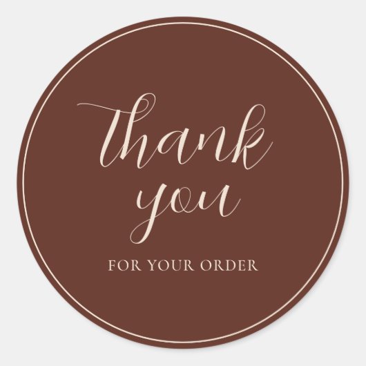 Uw aangepaste tekst zakelijk terracotta dank u ronde sticker (Voorkant)