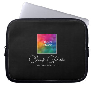 Uw aangepaste tekstnaam Afbeelding Typografiescrip Laptop Sleeve