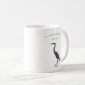 uw aangepaste tekstnaam Great Blue Heron silhouet Koffiemok (Voorkant rechts)