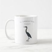 uw aangepaste tekstnaam Great Blue Heron silhouet Koffiemok (Links)