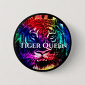 Uw aangepaste tekstregenboog exotische tijgerkonin ronde button 5,7 cm (Voorkant)