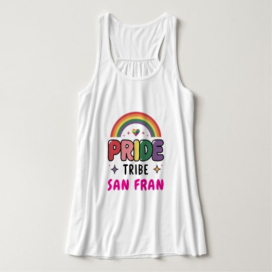 UW AANGEPASTE TROTS STAM Kleurrijke LGBTQ + Regenb Tanktop (Design voorkant)