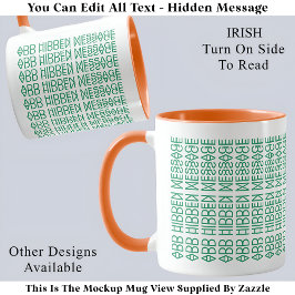 Uw aangepaste verborgen bericht Ierse vlag 150GW F Mok