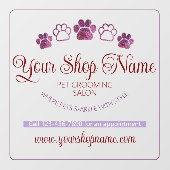 Uw aangepaste winkelnaam Pet Salon Business Front Raamsticker (Vel)