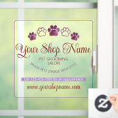 Uw aangepaste winkelnaam Pet Salon Business Front Raamsticker (Huis)