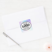 Uw aangepaste zakelijke Logo op holografisch verlo Vierkante Sticker (Envelop)