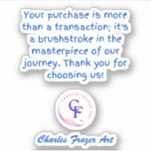 Uw aankoop is meer dan een transactie sticker (Voorkant)