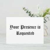 Uw aanwezigheid is gewenst (Staand voorkant)