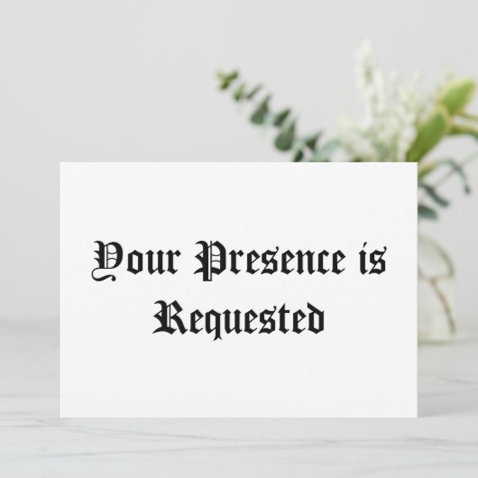 Uw aanwezigheid is gewenst (Staand voorkant)