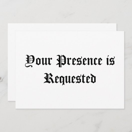 Uw aanwezigheid is gewenst (Voorkant / Achterkant)