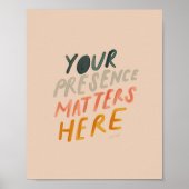 Uw aanwezigheid is hier van belang - Inspirerend p Poster (Voorkant)