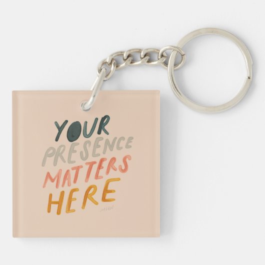 Uw aanwezigheid is hier van belang - Inspirerend p Sleutelhanger (Achterkant)