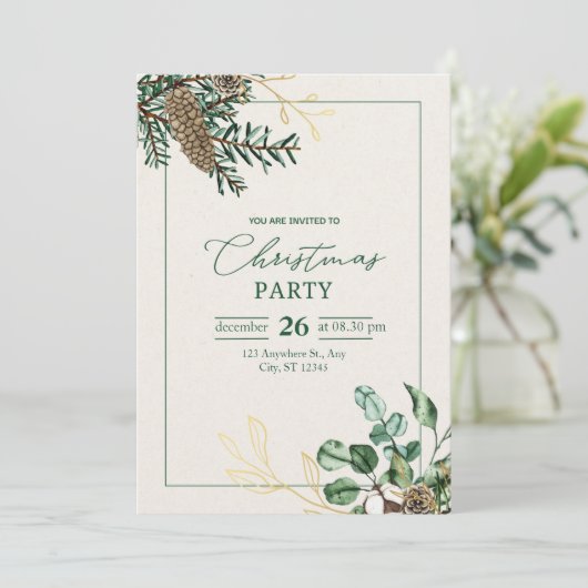 "Uw aanwezigheid vereerd: betoverende kerst uitnod Kaart (Staand voorkant)